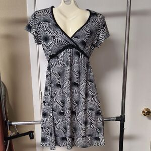 Elegant Black and White Patterned Dress